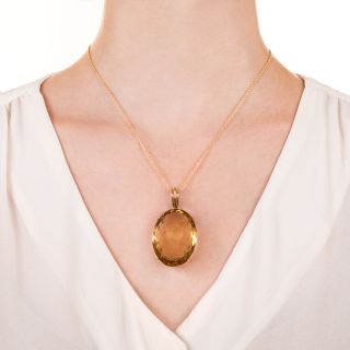 Vintage Citrine Cameo Pendant