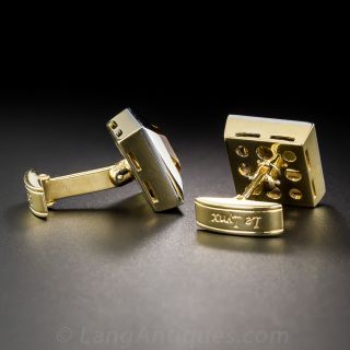Citrine Cuff Links 18K Two-Tone Gold by Le Lynx 