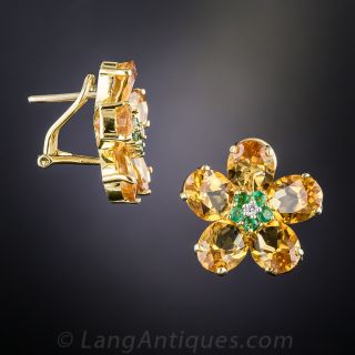 Citrine Flower Earrings