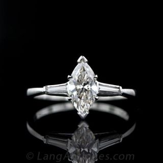 Classic 1.04 Carat Marquise Cut Diamond Ring