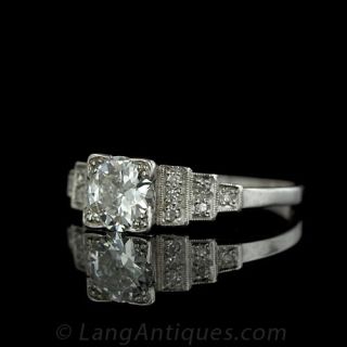 Classic Art Deco Platinum Diamond Engagement Ring