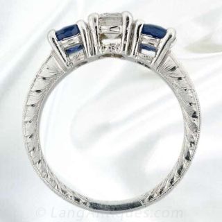 Classic Diamond & Sapphire Three Stone Ring