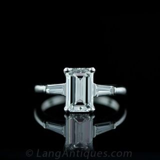 Classic Emerald Cut Diamond Engagement Ring Main View