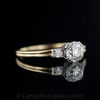 Classic Mid-Century .70 Carat Diamond Engagment Ring
