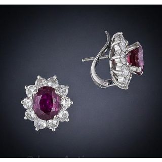 Classic Ruby and Diamond Earrings
