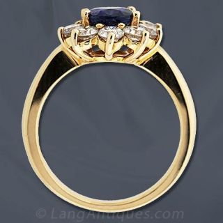 Classic Sapphire and Diamond Cluster Ring