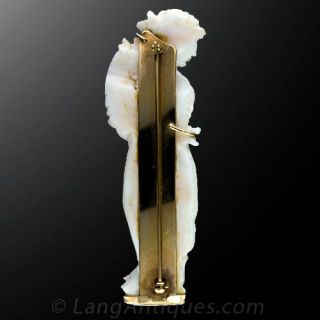 Classical Figural Carved Coral Pin