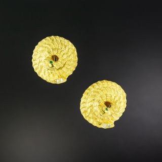Coiled Serpent Clip Earrings - 1