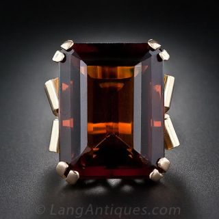 Colossal Retro 51.0 Carat Citrine Ring