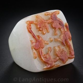 Colossal Carved Jade Ring