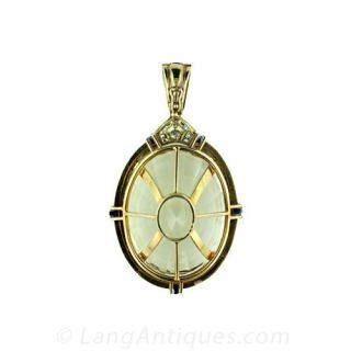Colossal Citrine and Diamond Pendant / Necklace