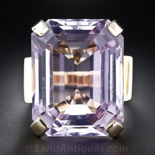 Colossal Mid-Century Kunzite Ring