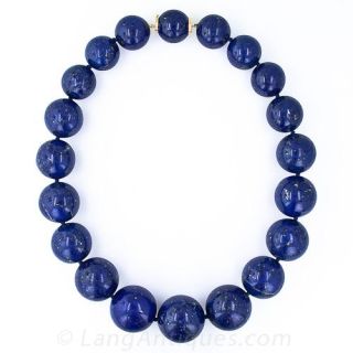 Colossal Natural Lapis Lazuli Bead Necklace