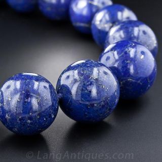 Colossal Natural Lapis Lazuli Bead Necklace