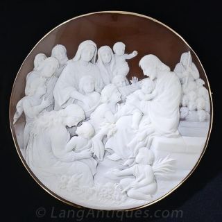 Colossal Round Shell Cameo Brooch
