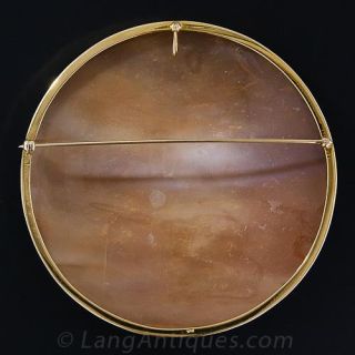 Colossal Round Shell Cameo Brooch