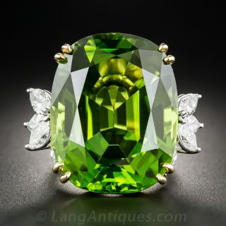 Colossal Vintage Peridot and Diamond Ring - 1