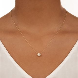 Contemporary .93 Carat Diamond Solitaire Pendant - GIA I SI1  