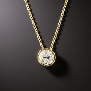 Contemporary .93 Carat Diamond Solitaire Pendant - GIA I SI1   - 1
