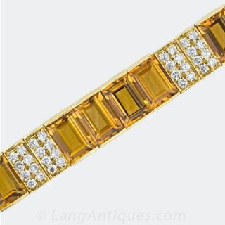 Contemporary Citrine & Diamond Bracelet