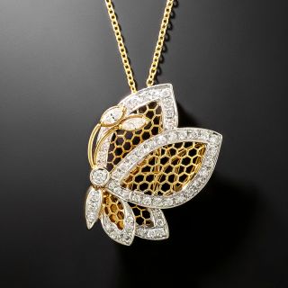 Contemporary Diamond Butterfly in Motion Pendant/Brooch - 2
