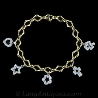 Contemporary Diamond Charm Bracelet - 1