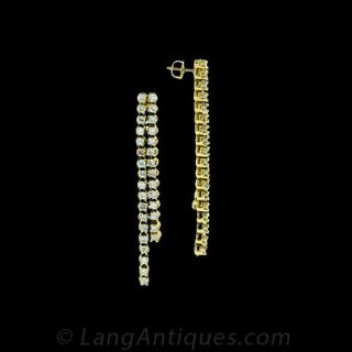Contemporary Diamond Dangle Earrings