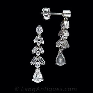Contemporary Diamond Drop Earrings