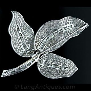 Contemporary Diamond Leaf Pin