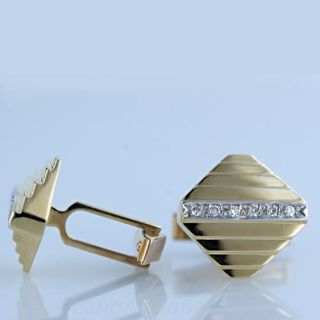 Contemporary Diamond Set Cufflinks