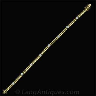 Contemporary Diamond Tube Style Bracelet