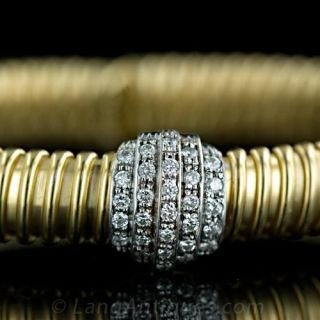 Contemporary Gold and Diamond Bracelet
