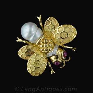 Contemporary Honey Bee Pin Main View