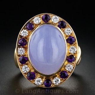 Contemporary Lavender Jade Ring