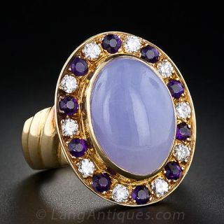 Contemporary Lavender Jade Ring