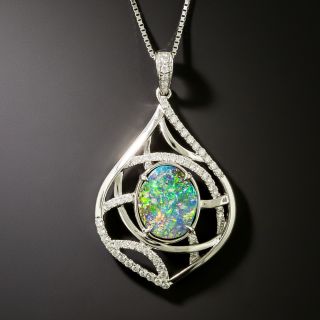 Contemporary Opal and Diamond Pendant - 3