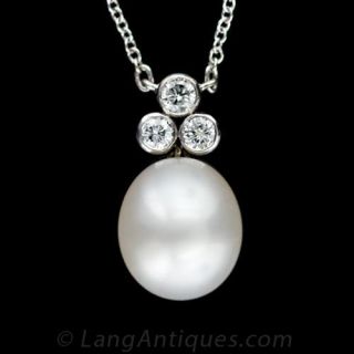 Contemporary Pearl and Diamond Necklace - 1