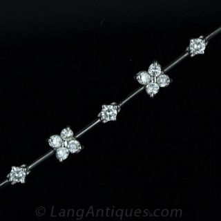 Contemporary Platinum Diamond Bracelet