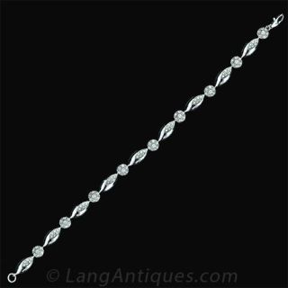 Contemporary Platinum Pave Diamond Bracelet