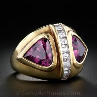 Contemporary Rhodolite Garnet Ring