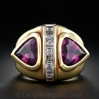 Contemporary Rhodolite Garnet Ring