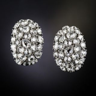 Contemporary Rose-Cut Diamond Earclips
