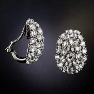 Contemporary Rose-Cut Diamond Earclips