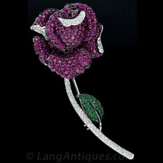 Contemporary Rose Motif Pin Main View