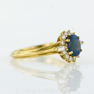Contemporary Sapphire and Diamond Princess Ring