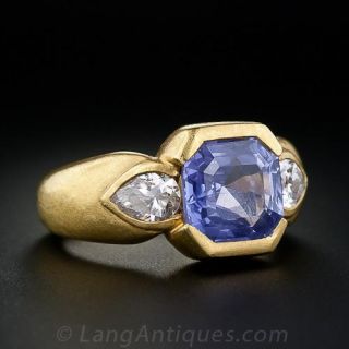 Contemporary Sapphire and Diamond Ring