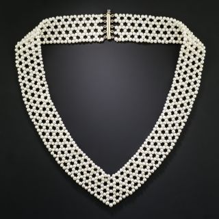 Contemporary Woven Pearl Necklace - 2