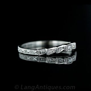 Contoured Diamond Wedding Band