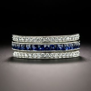 Convertible Emerald, Sapphire and Diamond 'Flip' Band, Size 6