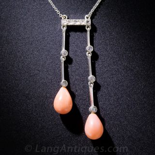 Coral and Diamond Negligee Necklace